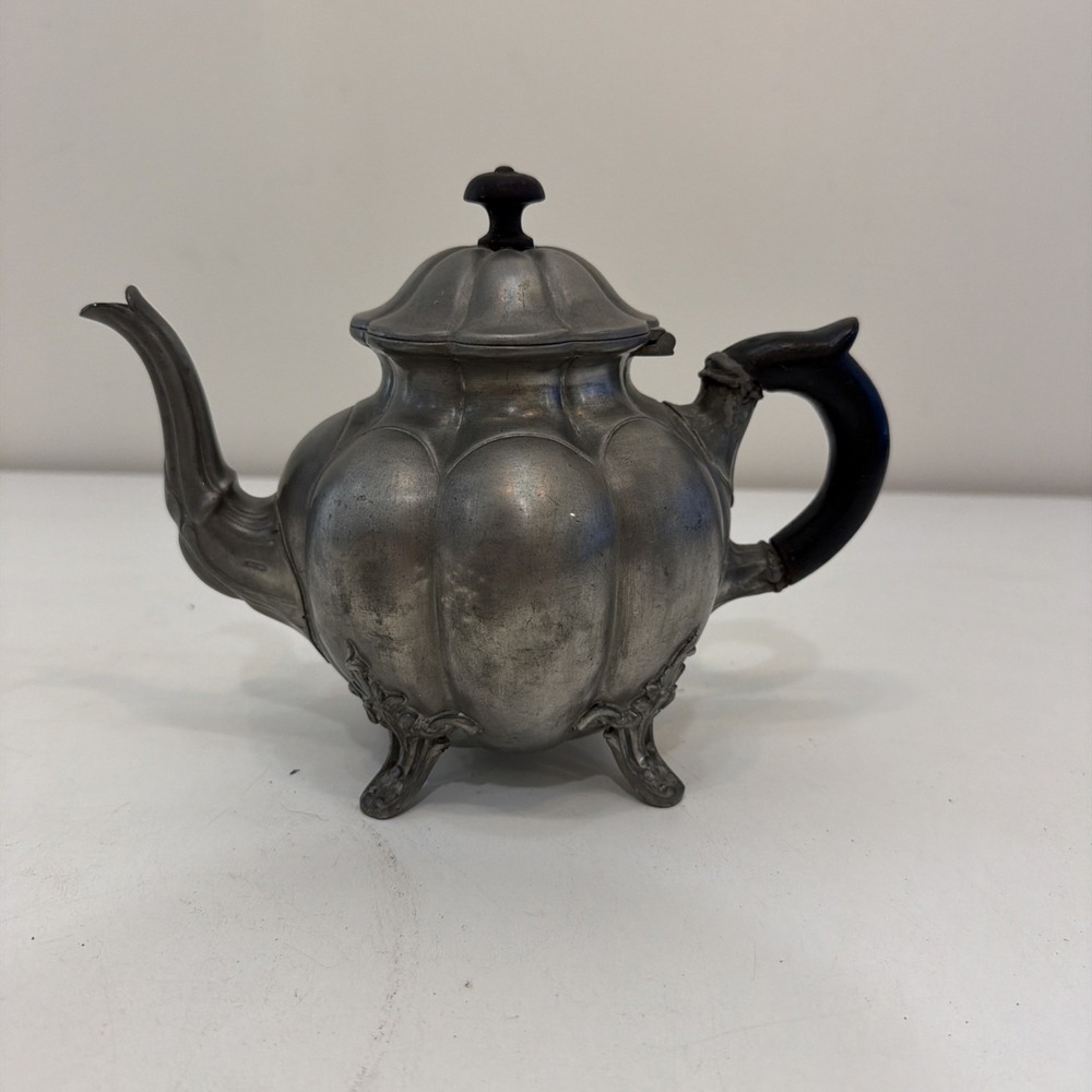 Antique Pewter Teapot Shaw & Fisher Sheffield Silver Plate 1631 (?)